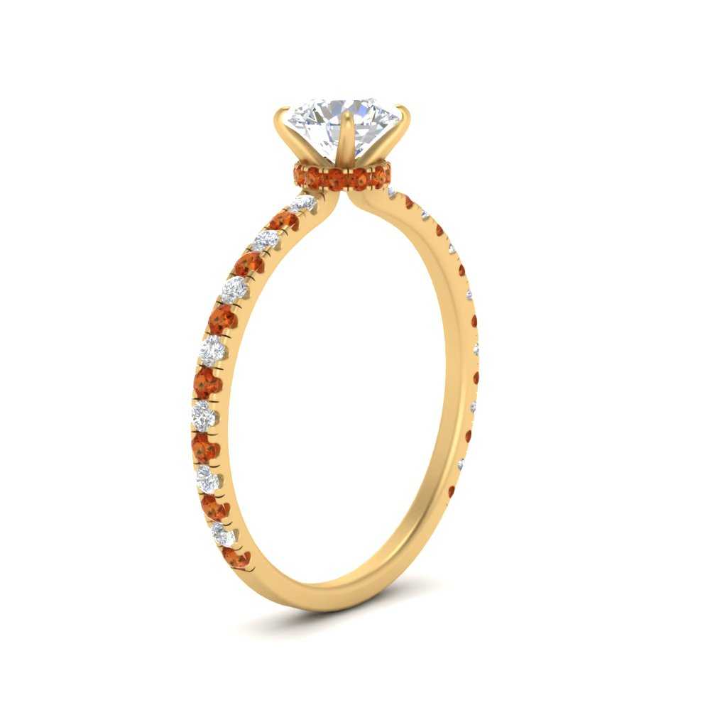 three-fourth-under-halo-round-cut-diamond-engagement-ring-with-orange-sapphire-in-FD9168RORGSAORANGLE3-NL-YG