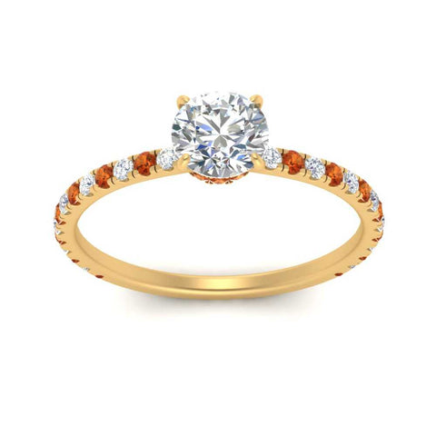 three-fourth-under-halo-round-cut-diamond-engagement-ring-with-orange-sapphire-in-FD9168RORGSAORANGLE3-NL-YG