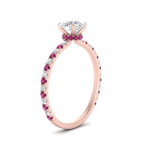 three-fourth-under-halo-round-cut-diamond-engagement-ring-with-pink-sapphire-in-FD9168RORGSADRPIANGLE3-NL-RG