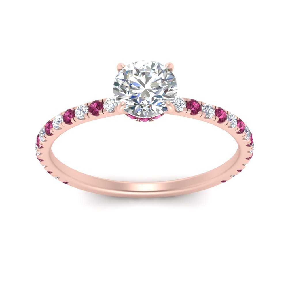 three-fourth-under-halo-round-cut-diamond-engagement-ring-with-pink-sapphire-in-FD9168RORGSADRPIANGLE3-NL-RG