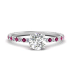 Load image into Gallery viewer, three-fourth-under-halo-round-cut-diamond-engagement-ring-with-pink-sapphire-in-FD9168RORGSADRPIANGLE3-NL-WG
