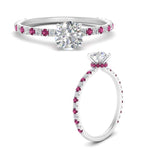 Load image into Gallery viewer, three-fourth-under-halo-round-cut-diamond-engagement-ring-with-pink-sapphire-in-FD9168RORGSADRPIANGLE3-NL-WG

