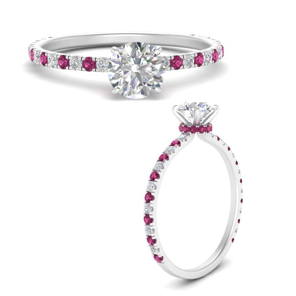three-fourth-under-halo-round-cut-diamond-engagement-ring-with-pink-sapphire-in-FD9168RORGSADRPIANGLE3-NL-WG