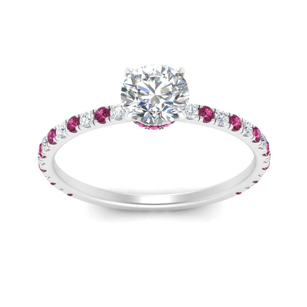 three-fourth-under-halo-round-cut-diamond-engagement-ring-with-pink-sapphire-in-FD9168RORGSADRPIANGLE3-NL-WG