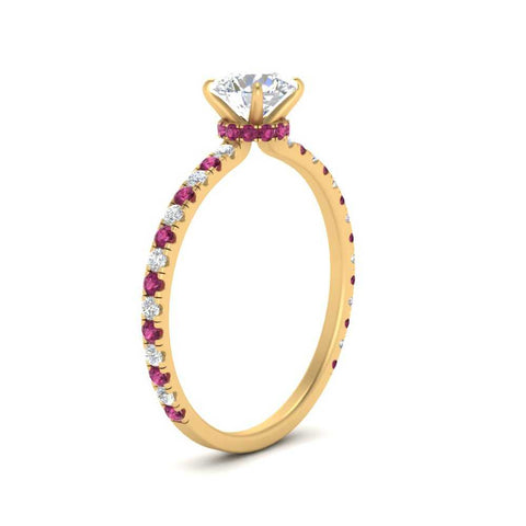 three-fourth-under-halo-round-cut-diamond-engagement-ring-with-pink-sapphire-in-FD9168RORGSADRPIANGLE3-NL-YG
