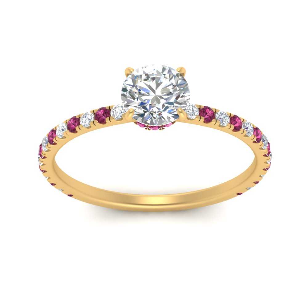 three-fourth-under-halo-round-cut-diamond-engagement-ring-with-pink-sapphire-in-FD9168RORGSADRPIANGLE3-NL-YG