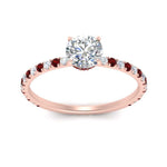 Load image into Gallery viewer, three-fourth-under-halo-round-cut-diamond-engagement-ring-with-ruby-in-FD9168RORGRUDRANGLE3-NL-RG
