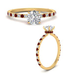 Load image into Gallery viewer, three-fourth-under-halo-round-cut-diamond-engagement-ring-with-ruby-in-FD9168RORGRUDRANGLE3-NL-YG
