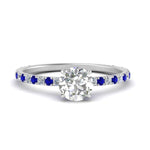 Load image into Gallery viewer, three-fourth-under-halo-round-cut-diamond-engagement-ring-with-sapphire-in-FD9168RORGSABLANGLE3-NL-WG
