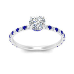 Load image into Gallery viewer, three-fourth-under-halo-round-cut-diamond-engagement-ring-with-sapphire-in-FD9168RORGSABLANGLE3-NL-WG

