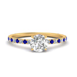 Load image into Gallery viewer, three-fourth-under-halo-round-cut-diamond-engagement-ring-with-sapphire-in-FD9168RORGSABLANGLE3-NL-YG
