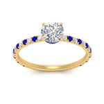 Load image into Gallery viewer, three-fourth-under-halo-round-cut-diamond-engagement-ring-with-sapphire-in-FD9168RORGSABLANGLE3-NL-YG
