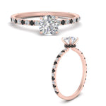 Load image into Gallery viewer, three-fourth-under-halo-round-cut-engagement-ring-with-black-diamond-in-FD9168RORGBLACKANGLE3-NL-RG
