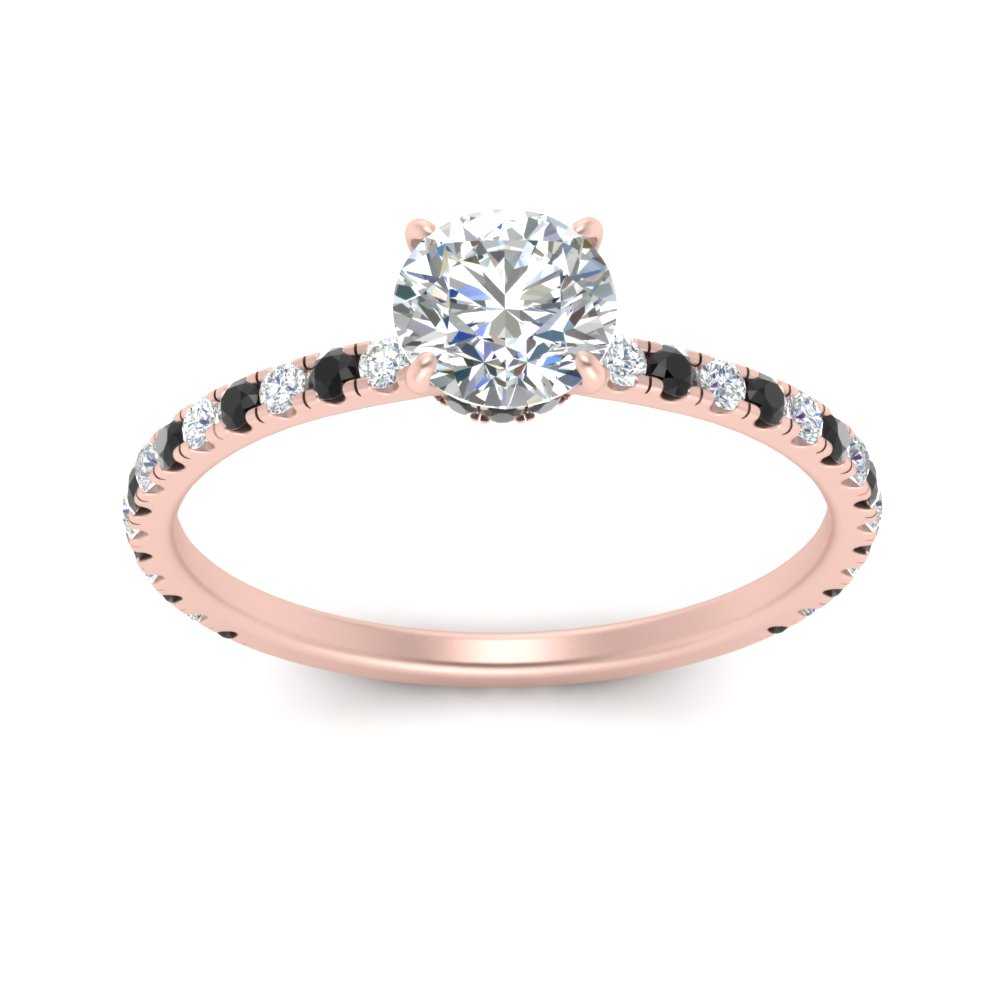 three-fourth-under-halo-round-cut-engagement-ring-with-black-diamond-in-FD9168RORGBLACKANGLE3-NL-RG