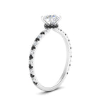 Load image into Gallery viewer, three-fourth-under-halo-round-cut-engagement-ring-with-black-diamond-in-FD9168RORGBLACKANGLE3-NL-WG
