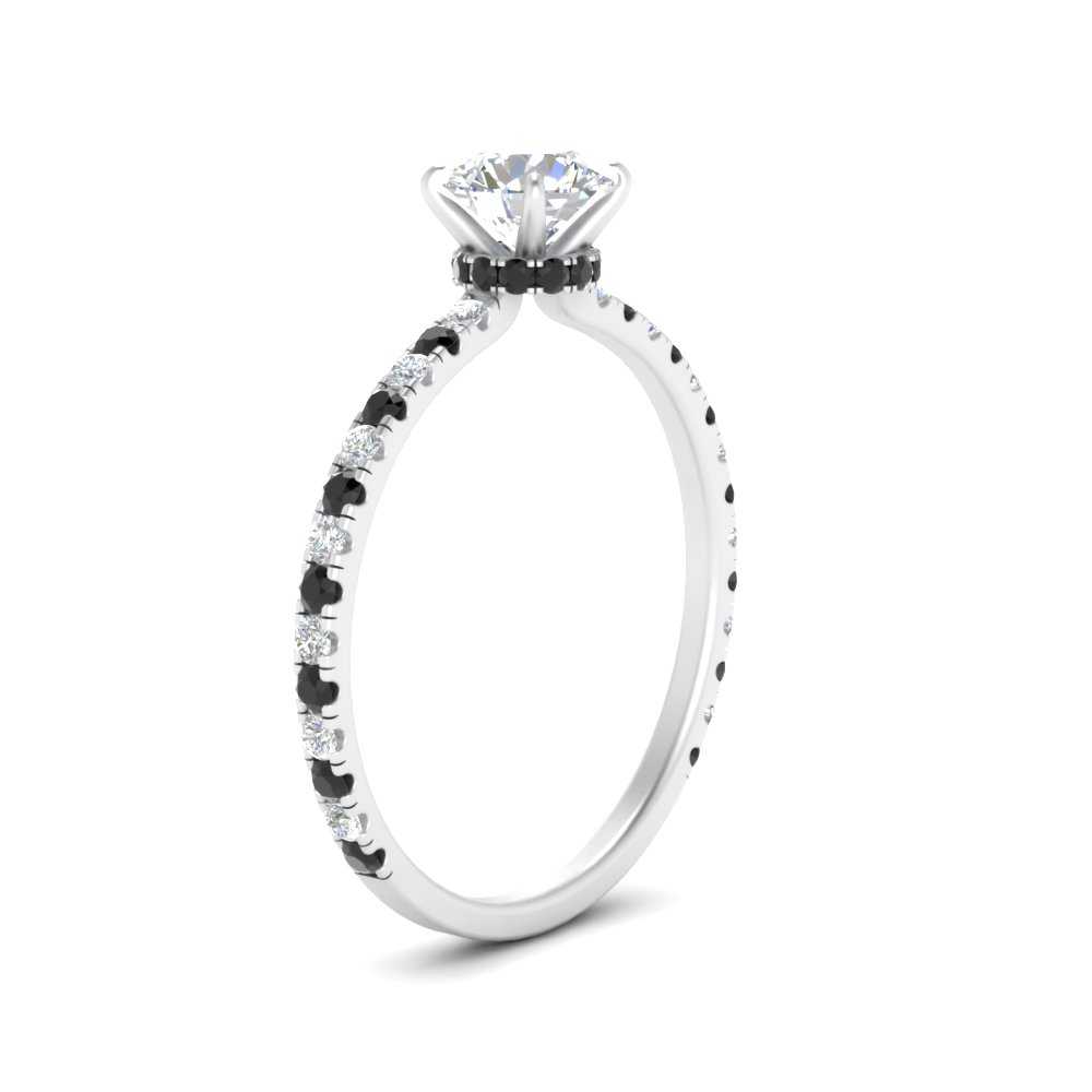 three-fourth-under-halo-round-cut-engagement-ring-with-black-diamond-in-FD9168RORGBLACKANGLE3-NL-WG