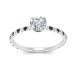 Load image into Gallery viewer, three-fourth-under-halo-round-cut-engagement-ring-with-black-diamond-in-FD9168RORGBLACKANGLE3-NL-WG
