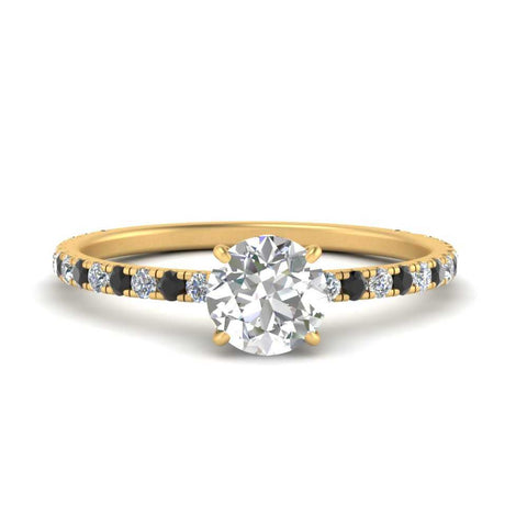 three-fourth-under-halo-round-cut-engagement-ring-with-black-diamond-in-FD9168RORGBLACKANGLE3-NL-YG