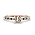 Load image into Gallery viewer, three-fourth-under-halo-semi-mount-diamond-engagement-ring-with-emerald-in-FD9168SMRGEMGRANGLE3-NL-RG
