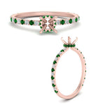 Load image into Gallery viewer, three-fourth-under-halo-semi-mount-diamond-engagement-ring-with-emerald-in-FD9168SMRGEMGRANGLE3-NL-RG
