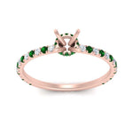 Load image into Gallery viewer, three-fourth-under-halo-semi-mount-diamond-engagement-ring-with-emerald-in-FD9168SMRGEMGRANGLE3-NL-RG
