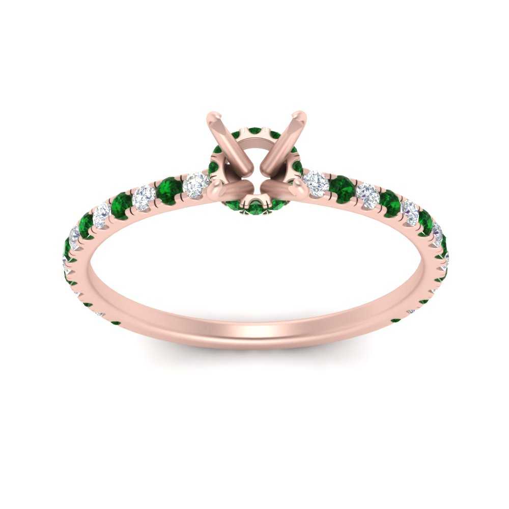 three-fourth-under-halo-semi-mount-diamond-engagement-ring-with-emerald-in-FD9168SMRGEMGRANGLE3-NL-RG