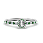 Load image into Gallery viewer, three-fourth-under-halo-semi-mount-diamond-engagement-ring-with-emerald-in-FD9168SMRGEMGRANGLE3-NL-WG
