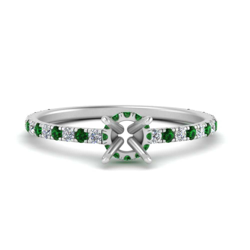 three-fourth-under-halo-semi-mount-diamond-engagement-ring-with-emerald-in-FD9168SMRGEMGRANGLE3-NL-WG