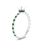 Load image into Gallery viewer, three-fourth-under-halo-semi-mount-diamond-engagement-ring-with-emerald-in-FD9168SMRGEMGRANGLE3-NL-WG
