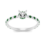 Load image into Gallery viewer, three-fourth-under-halo-semi-mount-diamond-engagement-ring-with-emerald-in-FD9168SMRGEMGRANGLE3-NL-WG
