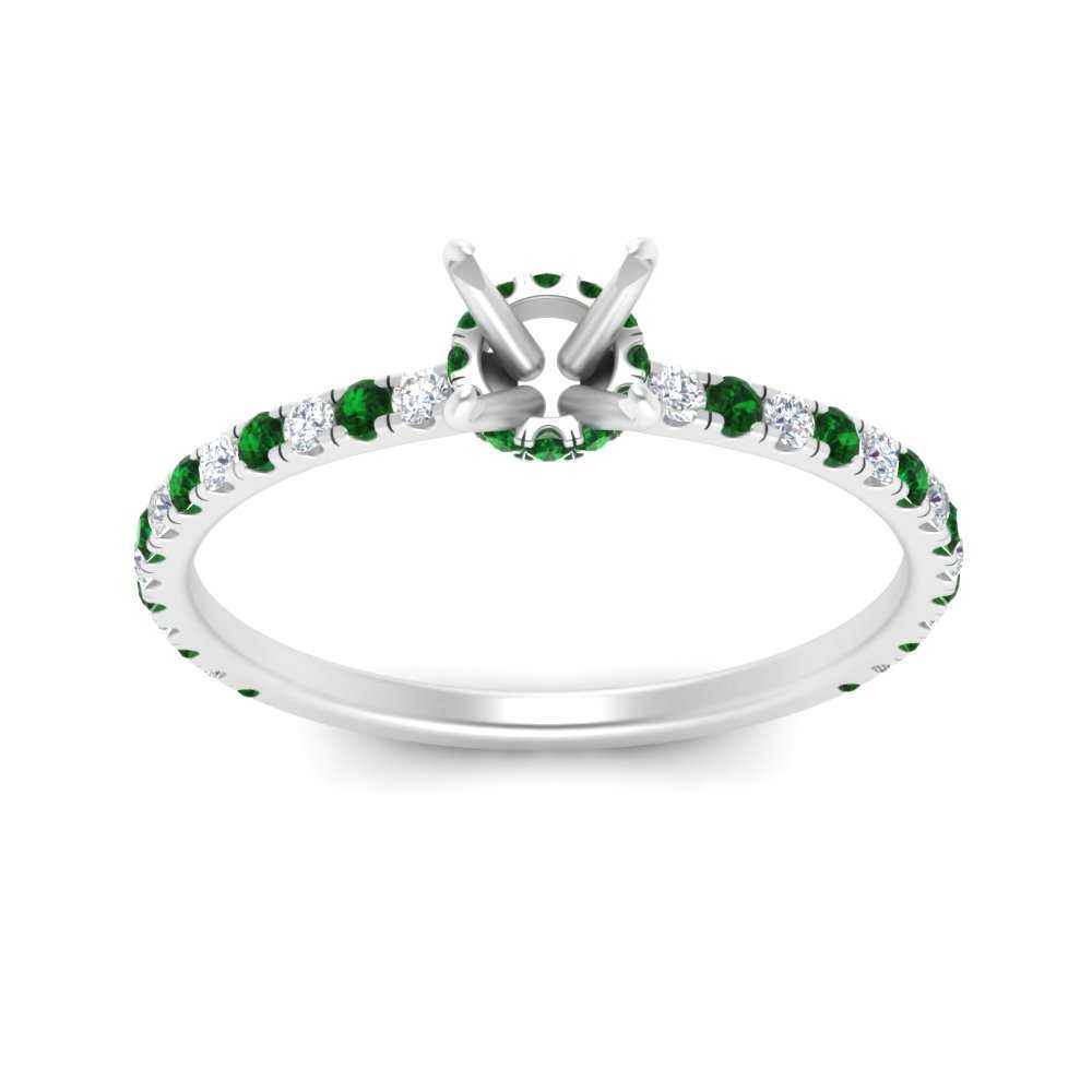 three-fourth-under-halo-semi-mount-diamond-engagement-ring-with-emerald-in-FD9168SMRGEMGRANGLE3-NL-WG