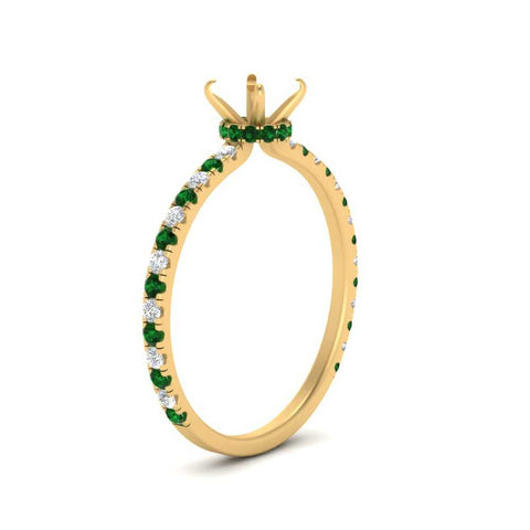 three-fourth-under-halo-semi-mount-diamond-engagement-ring-with-emerald-in-FD9168SMRGEMGRANGLE3-NL-YG