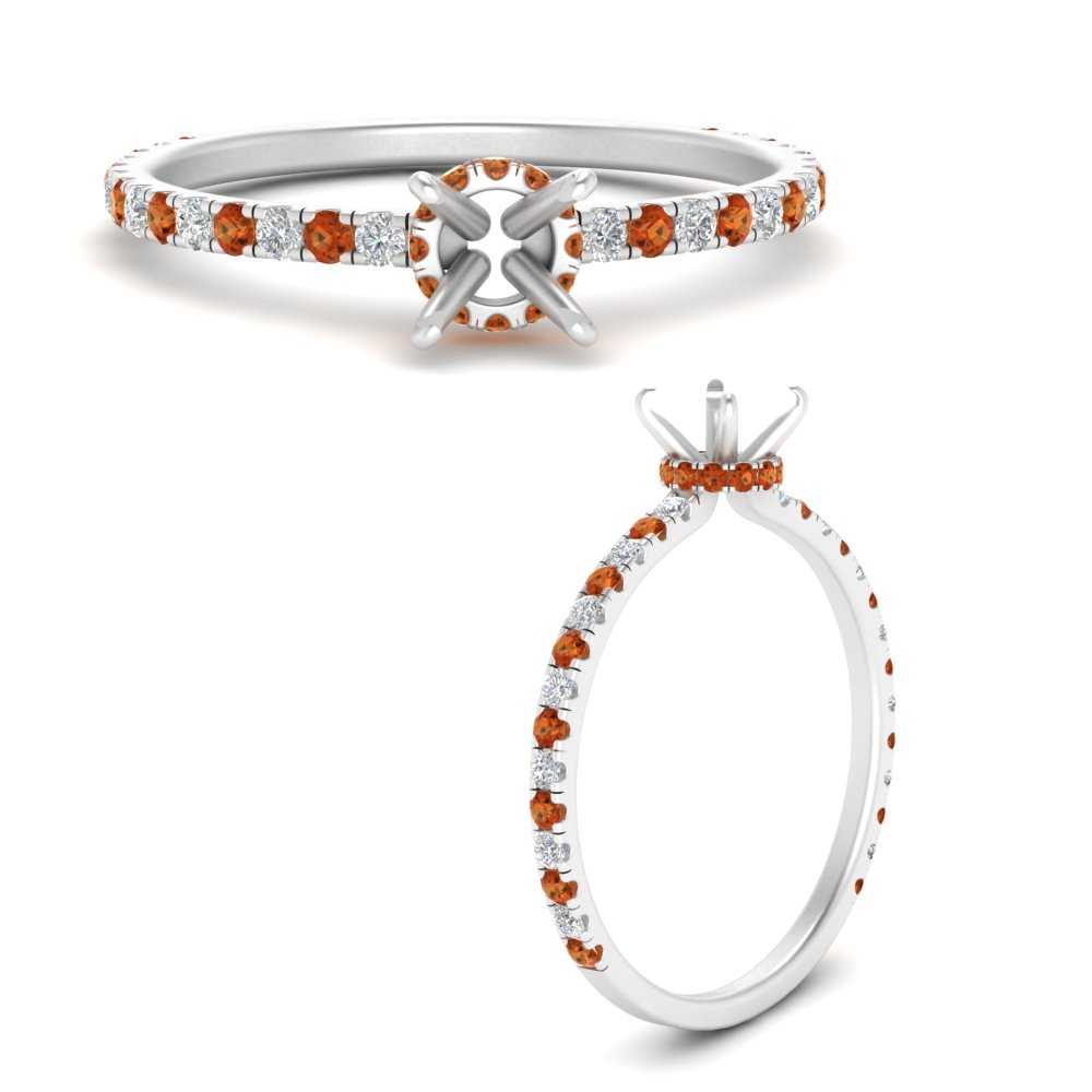 three-fourth-under-halo-semi-mount-diamond-engagement-ring-with-orange-sapphire-in-FD9168SMRGSAORANGLE3-NL-WG