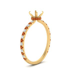 Load image into Gallery viewer, three-fourth-under-halo-semi-mount-diamond-engagement-ring-with-orange-sapphire-in-FD9168SMRGSAORANGLE3-NL-YG
