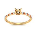 Load image into Gallery viewer, three-fourth-under-halo-semi-mount-diamond-engagement-ring-with-orange-sapphire-in-FD9168SMRGSAORANGLE3-NL-YG
