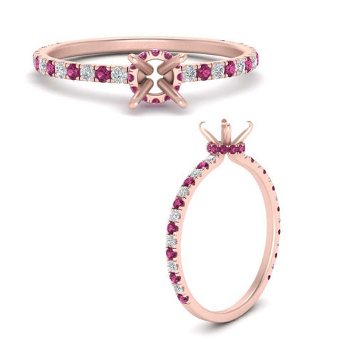 three-fourth-under-halo-semi-mount-diamond-engagement-ring-with-pink-sapphire-in-FD9168SMRGSADRPIANGLE3-NL-RG