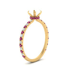 Load image into Gallery viewer, three-fourth-under-halo-semi-mount-diamond-engagement-ring-with-pink-sapphire-in-FD9168SMRGSADRPIANGLE3-NL-YG
