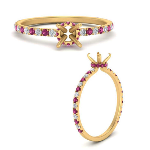 three-fourth-under-halo-semi-mount-diamond-engagement-ring-with-pink-sapphire-in-FD9168SMRGSADRPIANGLE3-NL-YG