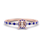 Load image into Gallery viewer, three-fourth-under-halo-semi-mount-diamond-engagement-ring-with-sapphire-in-FD9168SMRGSABLANGLE3-NL-RG
