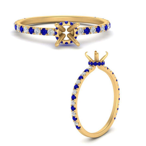 three-fourth-under-halo-semi-mount-diamond-engagement-ring-with-sapphire-in-FD9168SMRGSABLANGLE3-NL-YG