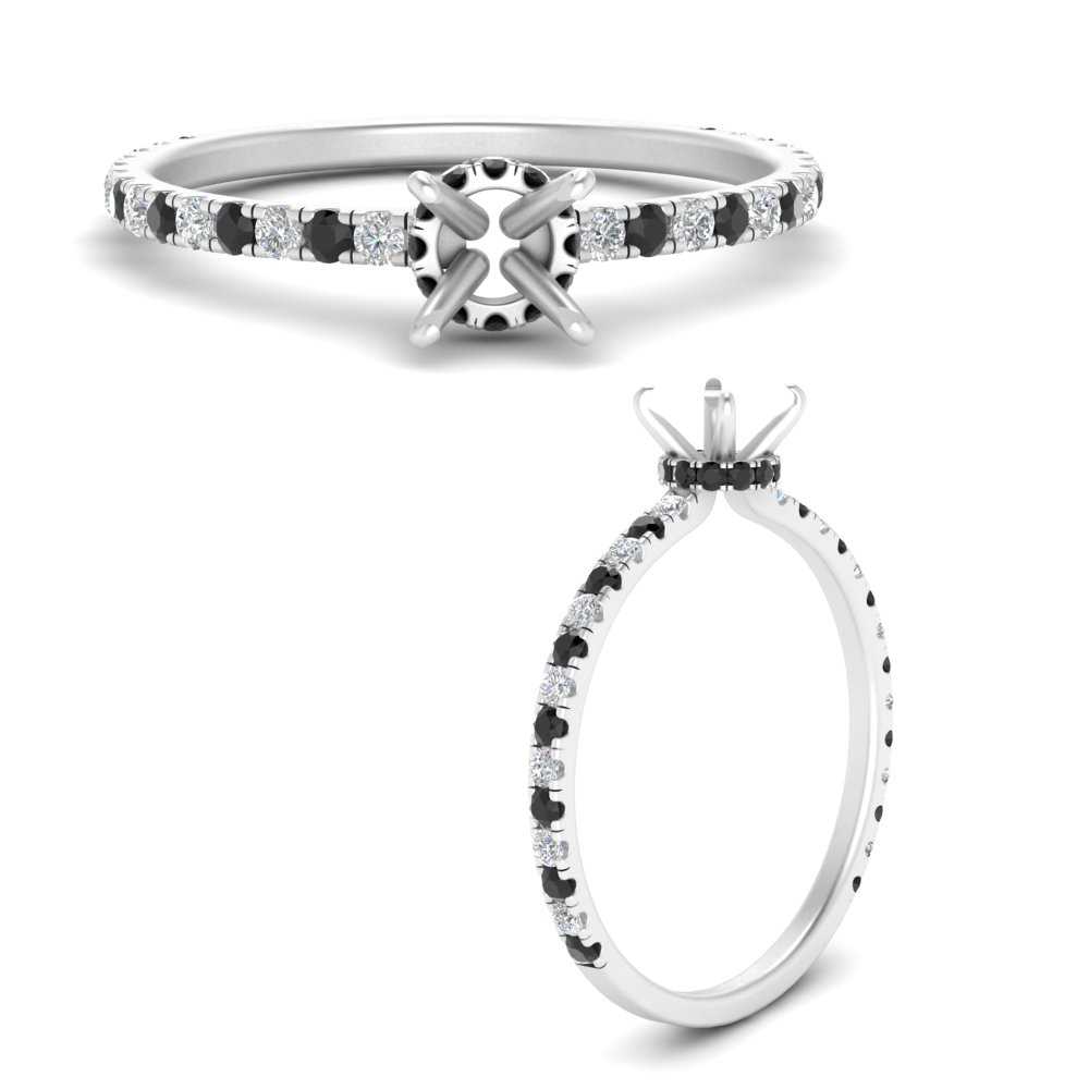 three-fourth-under-halo-semi-mount-engagement-ring-with-black-diamond-in-FD9168SMRGBLACKANGLE3-NL-WG