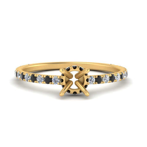 three-fourth-under-halo-semi-mount-engagement-ring-with-black-diamond-in-FD9168SMRGBLACKANGLE3-NL-YG