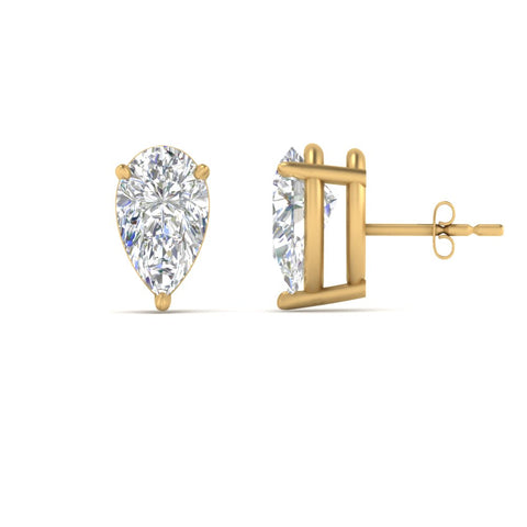 Diamond Pear Cut 3 Prong Earring