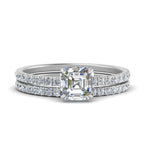 Load image into Gallery viewer, three-quarter-asscher-cut-diamond-gallery-bridal-ring-set-in-FD9168ASANGLE3-NL-WG
