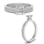 Load image into Gallery viewer, three-quarter-asscher-cut-diamond-gallery-bridal-ring-set-in-FD9168ASANGLE3-NL-WG