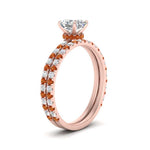 Load image into Gallery viewer, three-quarter-asscher-cut-diamond-gallery-bridal-ring-set-with-orange-sapphire-in-FD9168ASGSAORANGLE3-NL-RG
