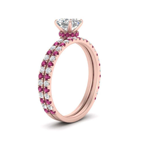 three-quarter-asscher-cut-diamond-gallery-bridal-ring-set-with-pink-sapphire-in-FD9168ASGSADRPIANGLE3-NL-RG