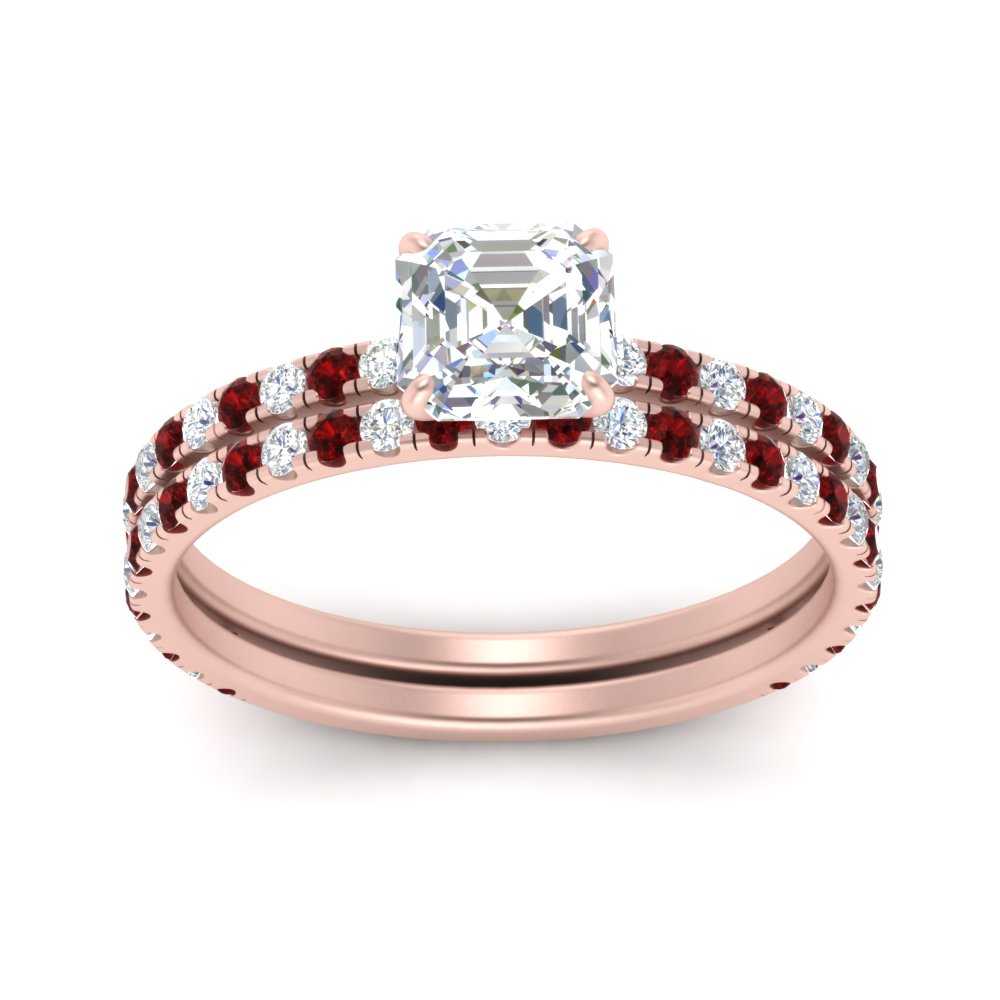 three-quarter-asscher-cut-diamond-gallery-bridal-ring-set-with-ruby-in-FD9168ASGRUDRANGLE3-NL-RG