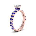 Load image into Gallery viewer, three-quarter-asscher-cut-diamond-gallery-bridal-ring-set-with-sapphire-in-FD9168ASGSABLANGLE3-NL-RG