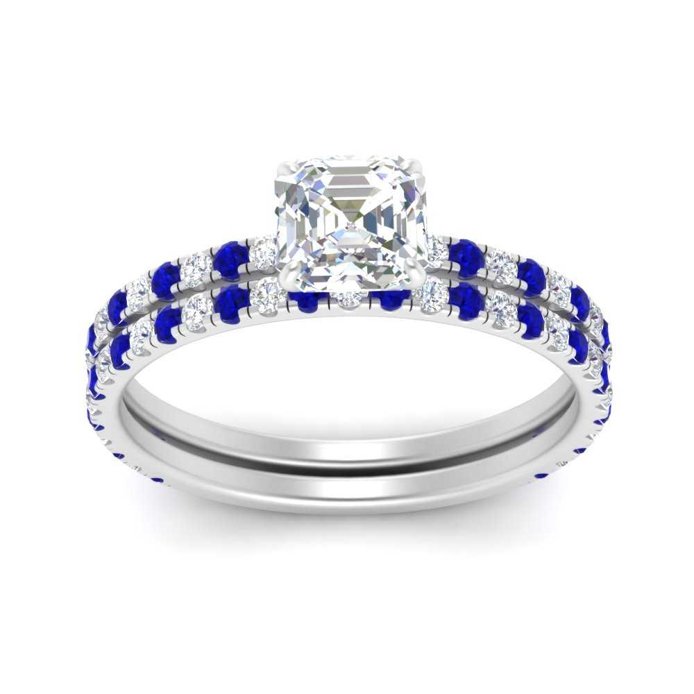 three-quarter-asscher-cut-diamond-gallery-bridal-ring-set-with-sapphire-in-FD9168ASGSABLANGLE3-NL-WG